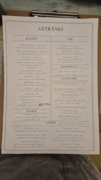 menu 1 of Café Franca - München