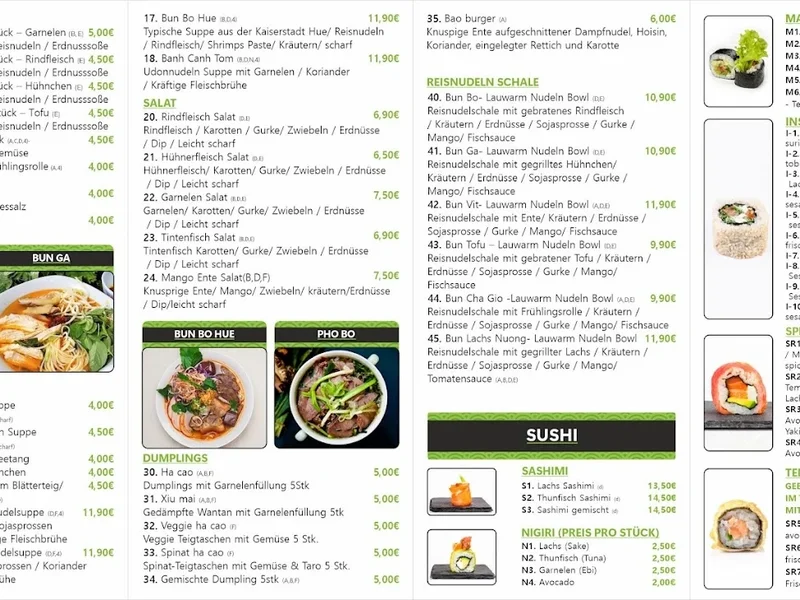 menu 0 of Nam Asia Sushi | Asiatischer Imbiss München