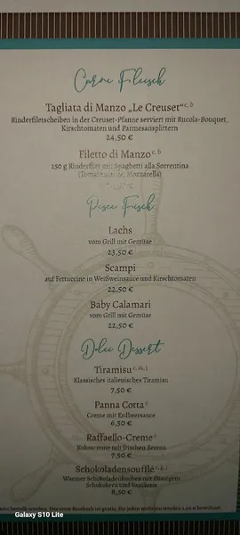 menu 0 of Conca Verde Ristorante