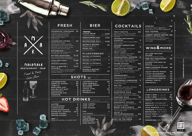 menu 1 of makamaka Burger, Bar & Grill