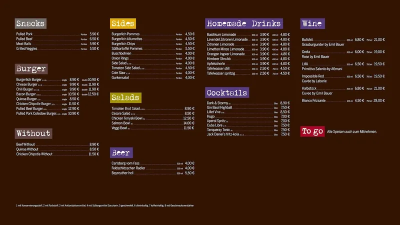 menu 0 of Burgerlich
