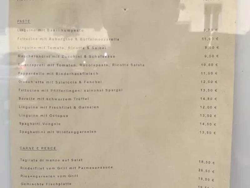 menu 1 of La Fattoria