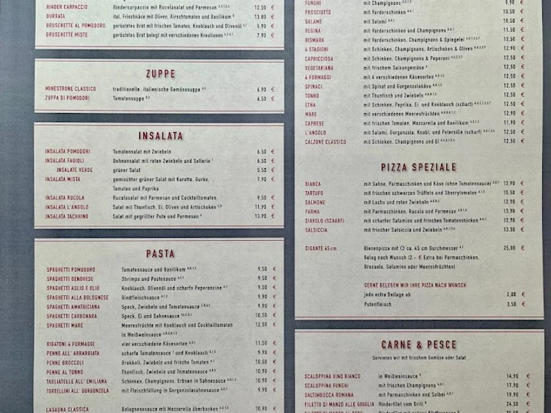 menu 0 of Lángolo della Pizza