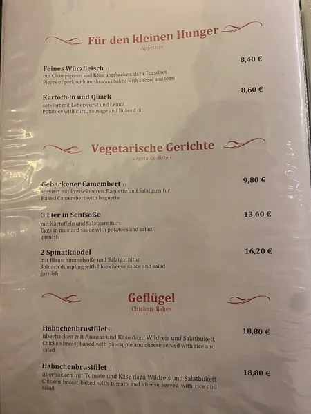 menu 0 of Kunst Café Antik