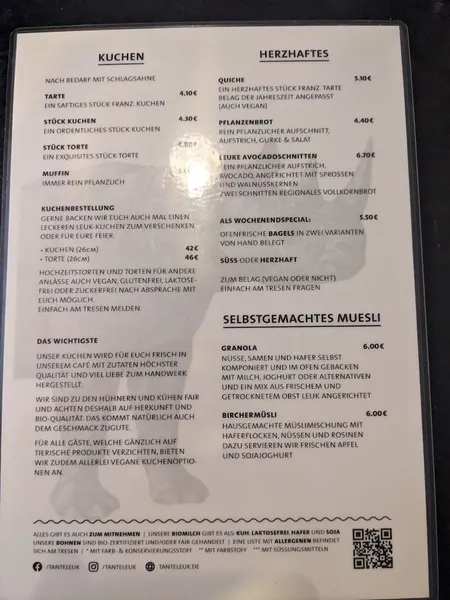 menu 0 of TanteLeuk