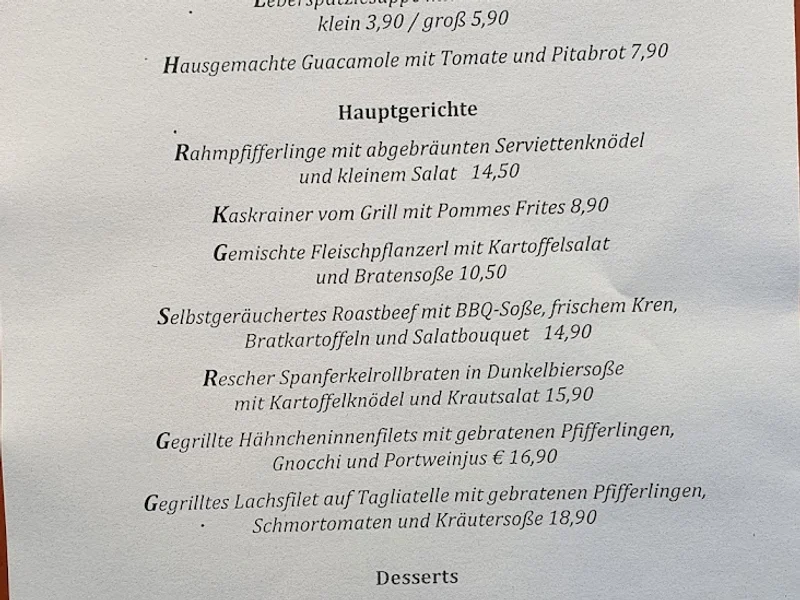 menu 0 of Wirtshaus Zamdorfer Biergarten