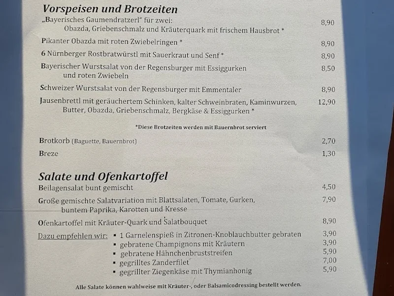 menu 2 of Wirtshaus Zamdorfer Biergarten