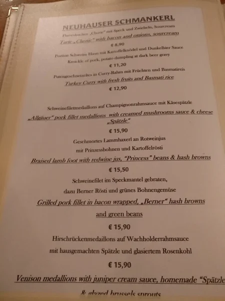 menu 1 of Neuhauser Augustiner