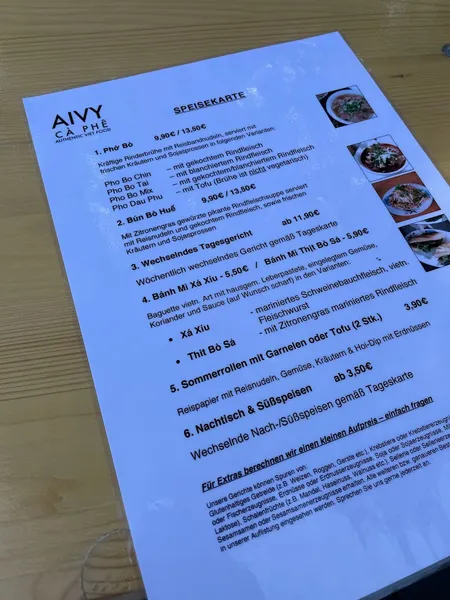 menu 2 of Aivy Cà Phê