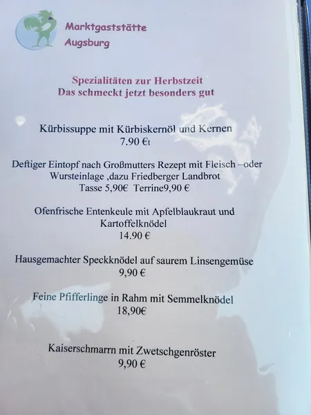 menu 2 of Marktgaststätte