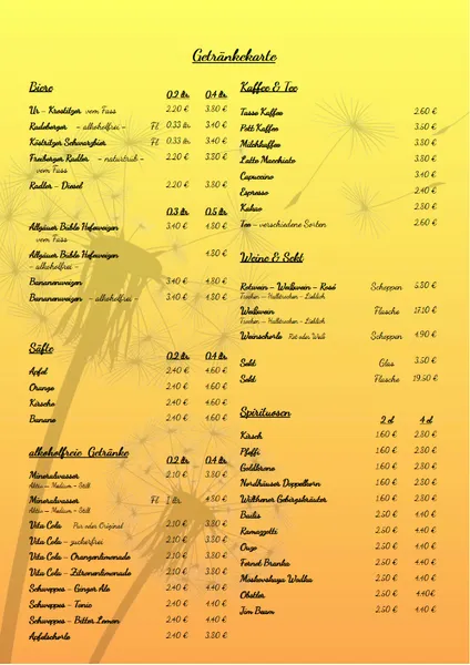 menu 0 of Gaststätte Frische Priesse