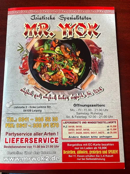 menu 0 of Asia-Bistro Mr. Wok 2 Leipzig