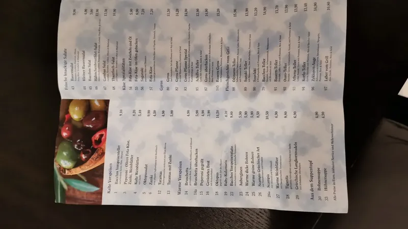 menu 2 of Restaurant Bacchos Griechische Spezialitäten