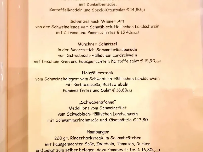 menu 1 of Wirtshaus Franzz