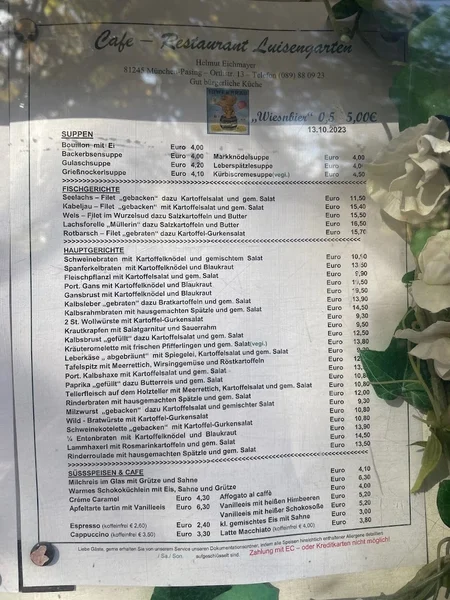 menu 0 of Luisengarten