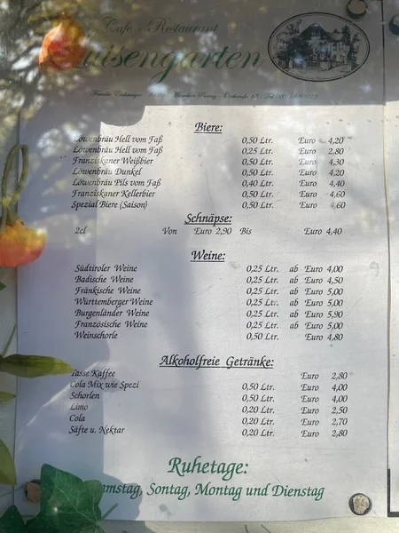 menu 1 of Luisengarten