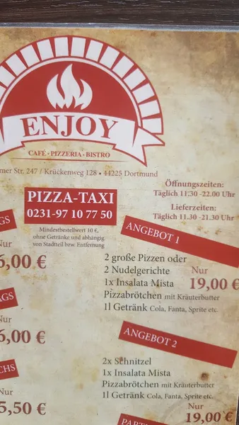 menu 1 of Pizzeria Enjoy