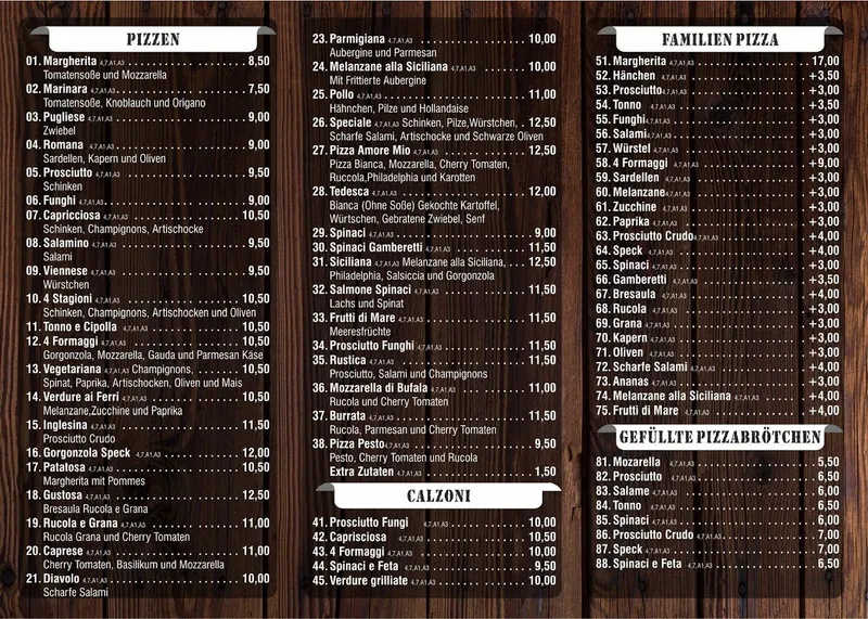 menu 0 of Pizzeria Amore Mio