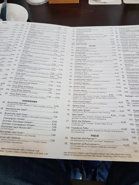 menu 1 of Pizzeria bei Nunzio
