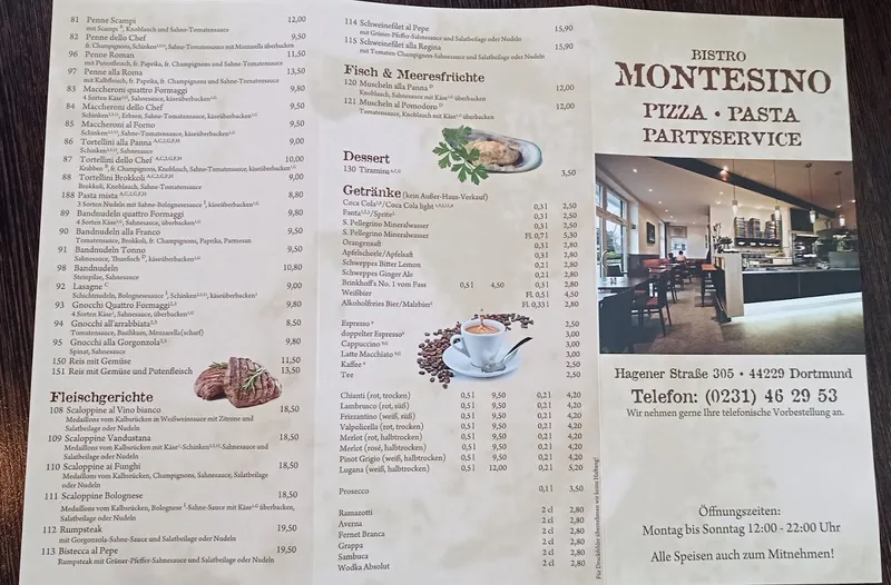 menu 0 of Bistro und Pizzeria Montesino