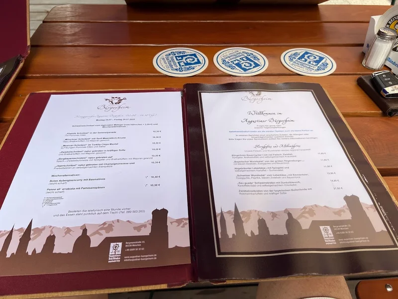 menu 1 of Augustiner Bürgerheim