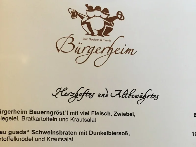 menu 2 of Augustiner Bürgerheim