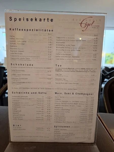 menu 1 of Café Konditorei Eigel