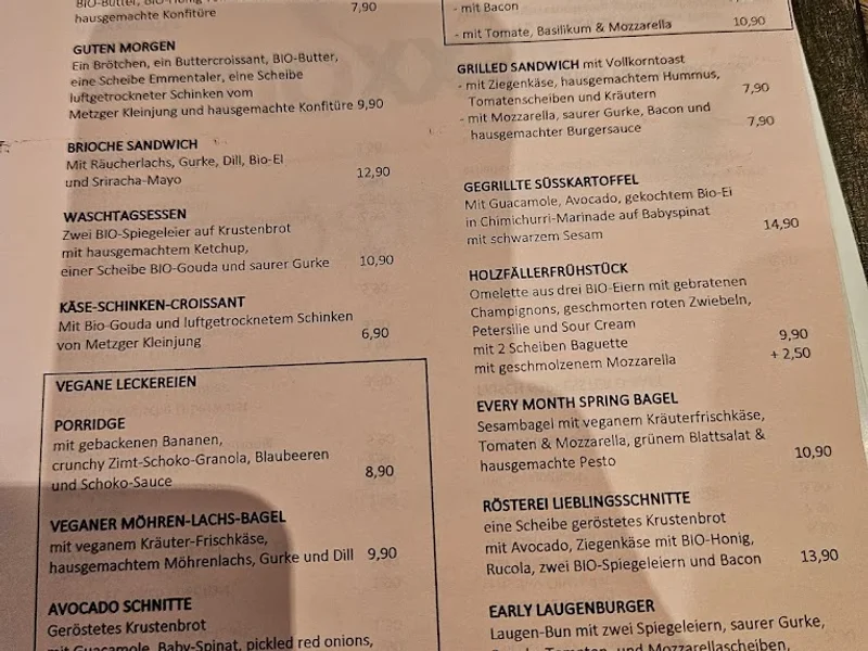 menu 2 of moxxa caffè