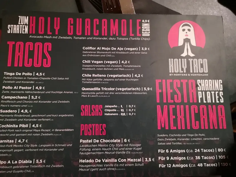 menu 1 of Holy Taco