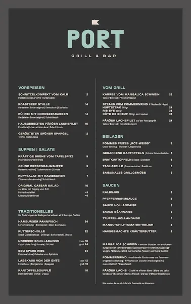 menu 0 of Port Grill & Bar