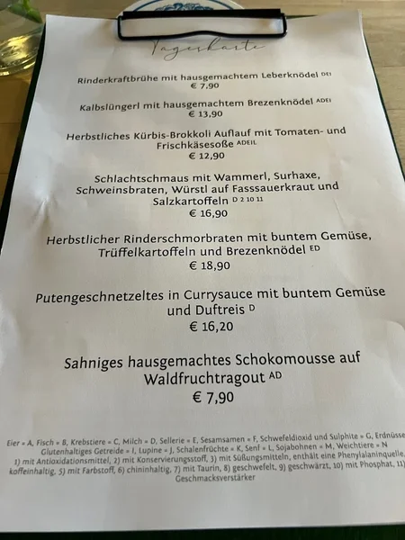 menu 0 of Zum Grünen Baum