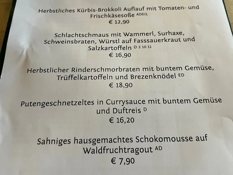 menu 0 of Zum Grünen Baum