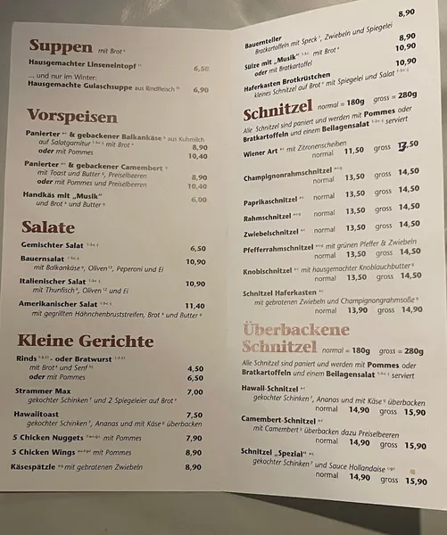 menu 0 of Zum Alten Haferkasten