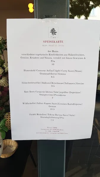 menu 0 of Bistro L’Emir