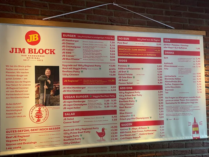 menu 0 of Jim Block Barmbek