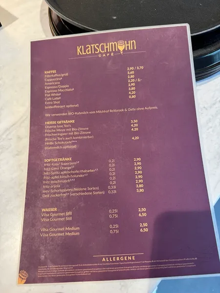 menu 1 of Klatschmohn Café