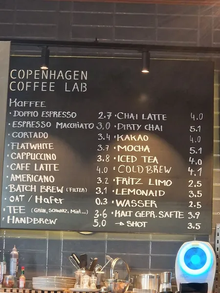 menu 1 of Copenhagen Coffee Lab