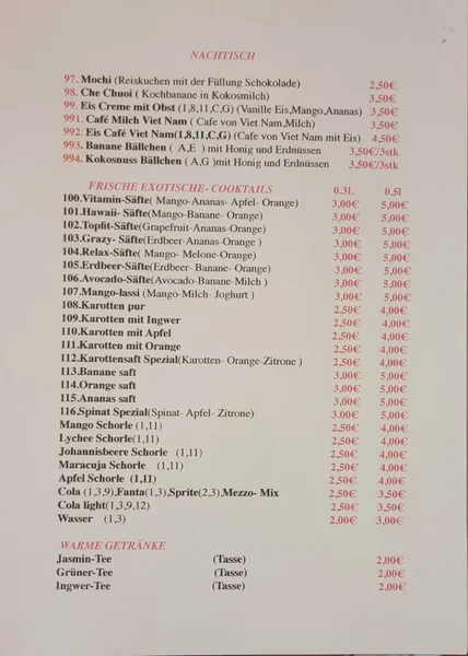 menu 0 of EDO SUSHI&FRESH JUICE