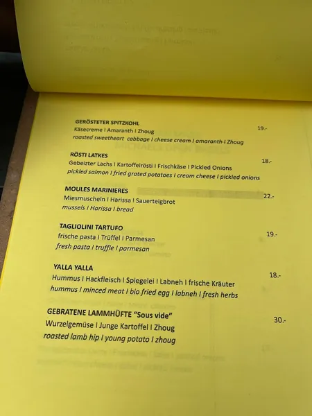 menu 1 of Schirn Café Bar Restaurant