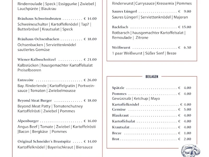 menu 0 of Schneider Bräuhaus Berg am Laim