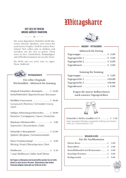 menu 1 of Schneider Bräuhaus Berg am Laim