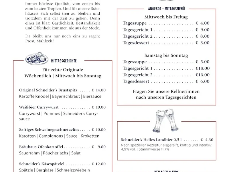 menu 1 of Schneider Bräuhaus Berg am Laim
