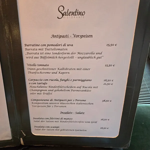 menu 0 of Ristorante Salentino