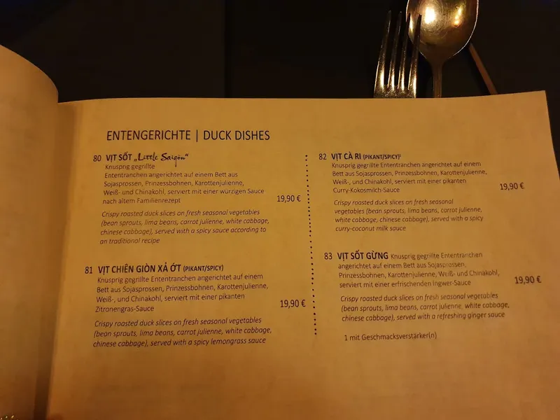 menu 1 of Little Saigon