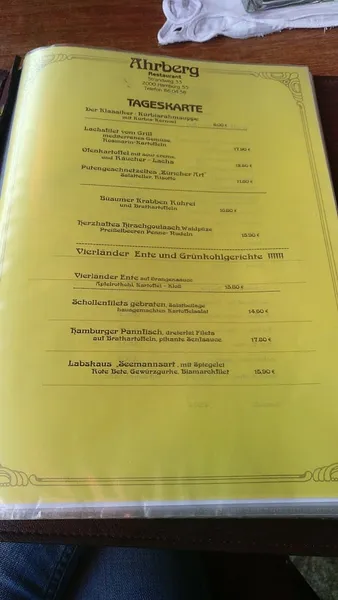 menu 2 of Restaurant Ahrberg