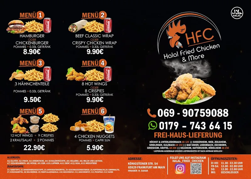 menu 1 of Halal Fried Chicken & More