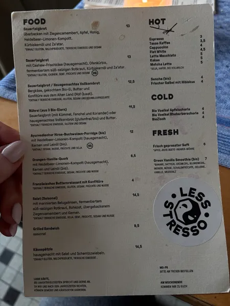 menu 2 of Café Johanna-Hamburg