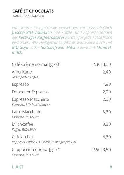 menu 1 of Café LIVRES