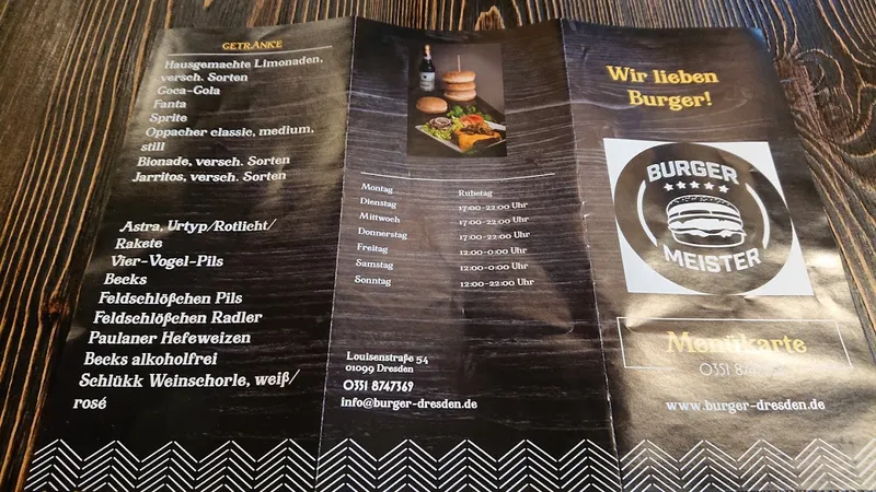 menu 2 of Burgermeister Royal