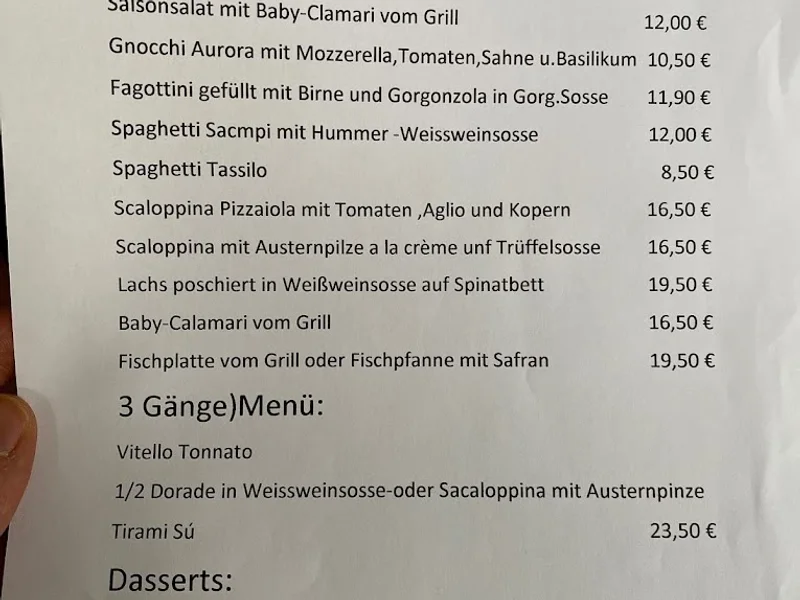 menu 1 of Tassilo da Sebastiano